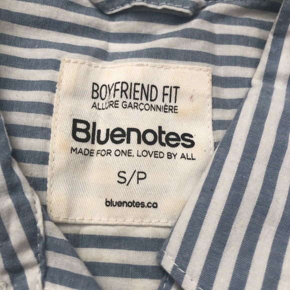 SOLD Bluenotes White/Blue Striped Button up Top - Picture 3 of 4